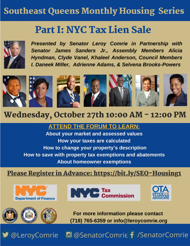 NYC Tax Lien Sale Information Session Jamaica311
