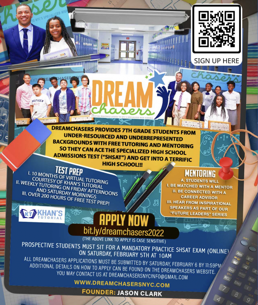 Dreamchasers: Free Specialized High School Prep (Apply by 2/6) – Jamaica311